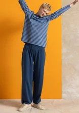 Trikåbyxa i ekologisk bomull/elastan - stillahavsblå