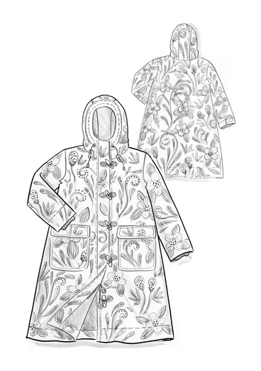 Vävd kviltad kappa "Nova Scotia" i ekologisk bomull - veronagrön