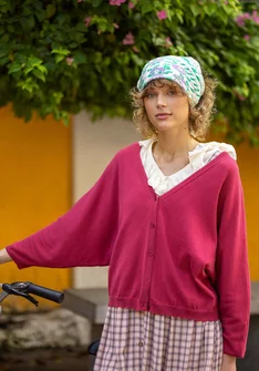 Kofta "Pauline" i ekologisk/återvunnen bomull - fikon