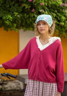 Kofta "Pauline" i ekologisk/återvunnen bomull - fikon