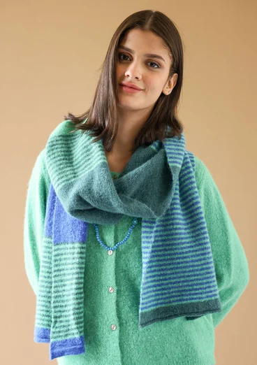 Halsduk "Stripe" i alpackamix - lotusgrön