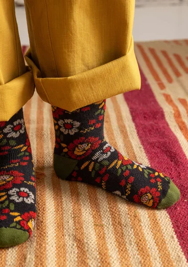 Frottésocka "Nome"  i ull/elastan - svart