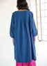 Vävd klänning "Benedita" i ekologisk bomull (porslinsblå XL)