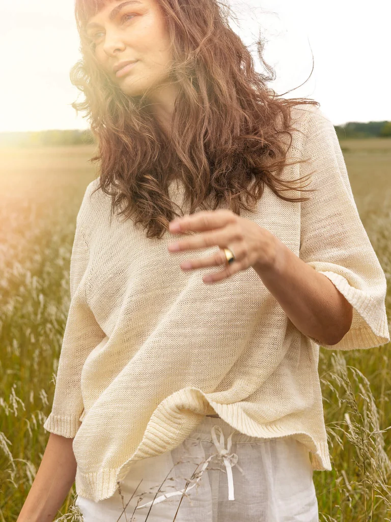 Sweater in linen/organic cotton
