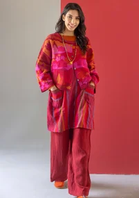 Vävd västklänning "Ketchi" i ull/bomull - granatäpple