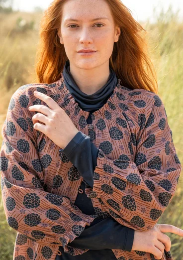 Vävd klänning "Gjusta" i ekologisk bomull - gammelrosa