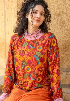 Top "Hana" i ekologisk bomull/modal - papegojröd