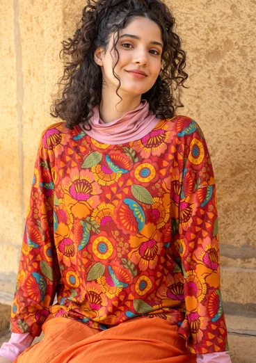 Top "Hana" i ekologisk bomull/modal - papegojröd