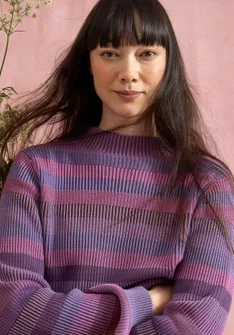 Tröja "Nebula" i ekologisk/återvunnen bomull - hyacint