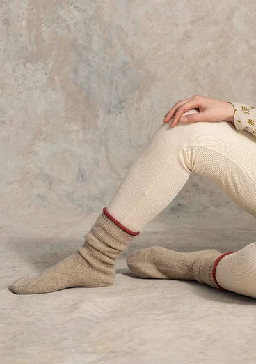 Stickade sockor "Arktis" i ull - ofärgad