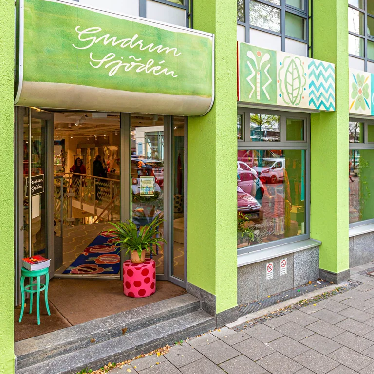 Outside Gudrun Sjödén’s store in Munich.