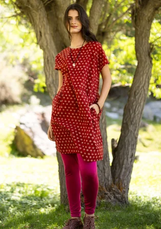 Vävd klänning ”Thistle” i ekologisk bomull - henna