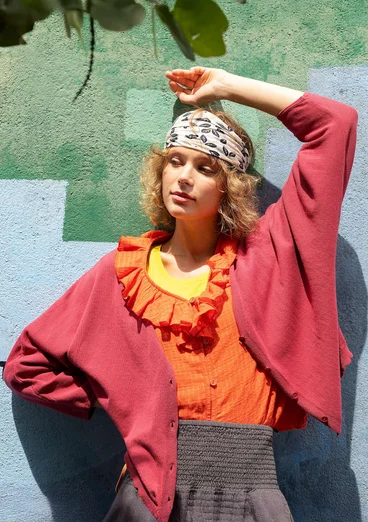 Kofta "Pauline" i ekologisk/återvunnen bomull - fikon