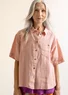Blus "Seraj" i lin (rosa marmor M)