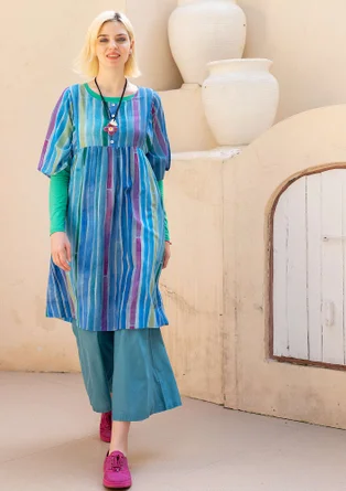 Vävd klänning "Violet" i bomull/siden - lupin