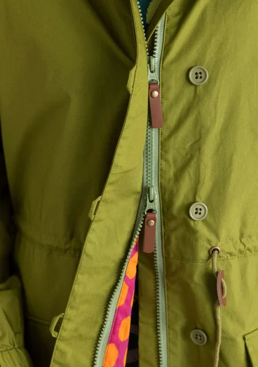 Vävd parkas ”Vendela” i ekologisk bomull - grönpeppar