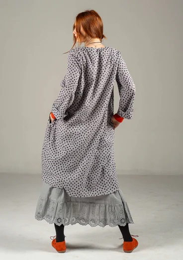 Vävd klänning "Olivia" i ekologisk bomull - häger/mönstrad