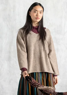 Nepströja i lammullsmix - mullvad/melange