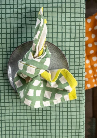 Kökshandduk "Play" i ekologisk bomull - koriander