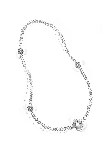 Halsband "Mira" i ben/återvunnet trä - turkos