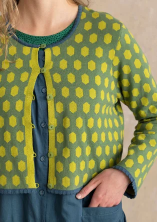 Kofta ”Vendela” i ekologisk/återvunnen bomull - rosmarin