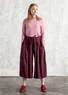 Vävd byxa "Rut" i viskos/lin (aubergine XL)