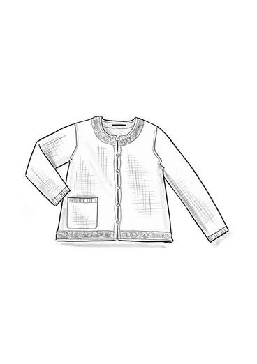 Kofta "Mossfire" i lammullsmix - grafit/melange