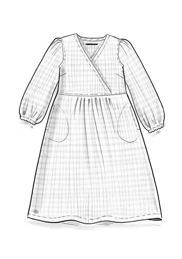 Vävd klänning "Wavy" i ekologisk bomull - himmelsblå