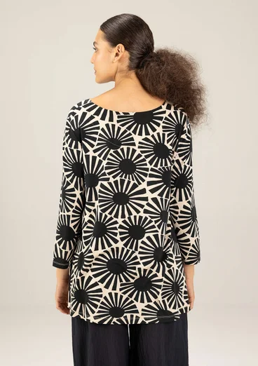 Mönstrad topp "Taiyoko" i lyocell/elastan - svart