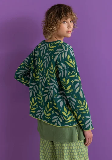 Tröja "Ophelia" i ekologisk/återvunnen bomull - buteljgrön