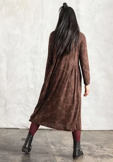 Trikåklänning "Judit" i ekologisk bomull/modal - franskrost/mönstrad