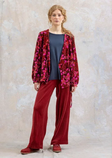 Velourbyxa "Cornus" i ekologisk bomull/återvunnen polyester - agatröd