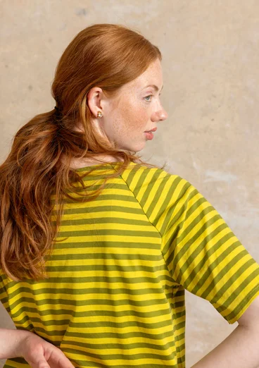 Basrands T-shirt i ekologisk bomull - grönpeppar/dijon