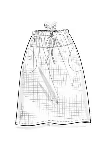 Vävd kjol "Noira" i ekologisk bomull - indigo