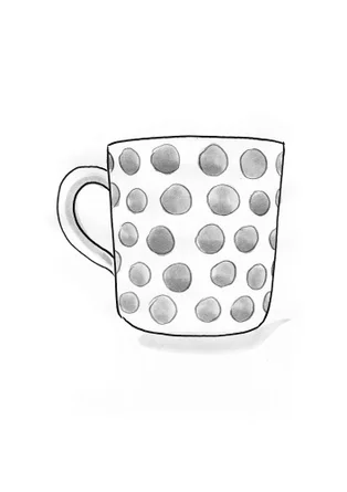 Mugg "Joy" i keramik - svart/prick