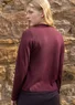 Finstickad tröja i tunn ull (aubergine M)