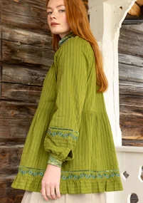 Vävd tunika "Nome" i ekologisk bomull - björklöv