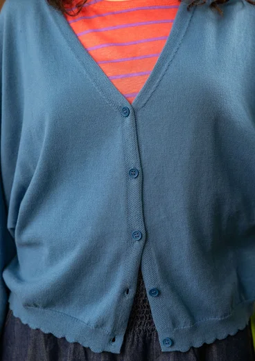 Kofta "Pauline" i ekologisk/återvunnen bomull - indigo