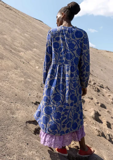 Vävd klänning "Moonlight" i viskos/lin - lupin