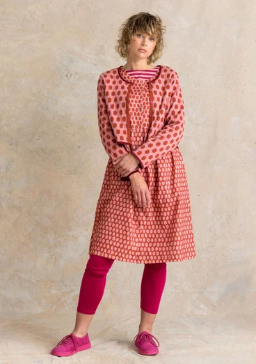 Kofta ”Vendela” i ekologisk/återvunnen bomull - laxrosa