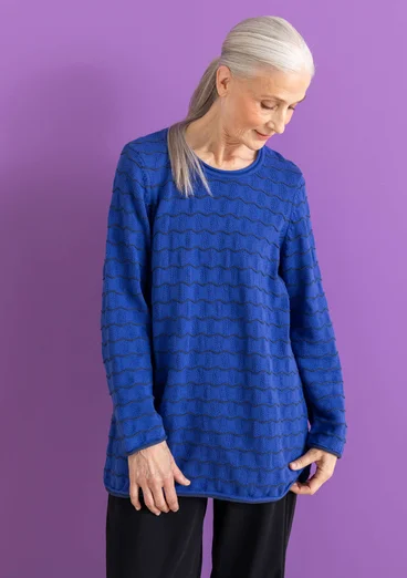 Bästiströja ”Celia” i återvunnen bomull - lupin/mörk indigo