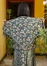 Blommig scarf "Bloom" i ekologisk bomull (mörk indigo En storlek)