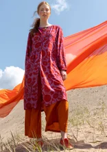 Vävd klänning "Moonlight" i viskos/lin - klarröd