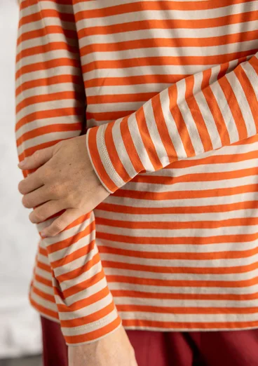 Basrandstop i ekologisk bomull - nypon/mörk natur