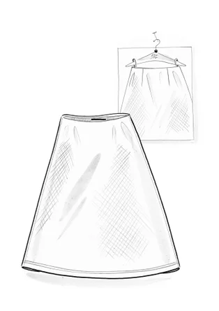 Vävd lång kjol "Ines" i ekologisk bomull - mörk indigo