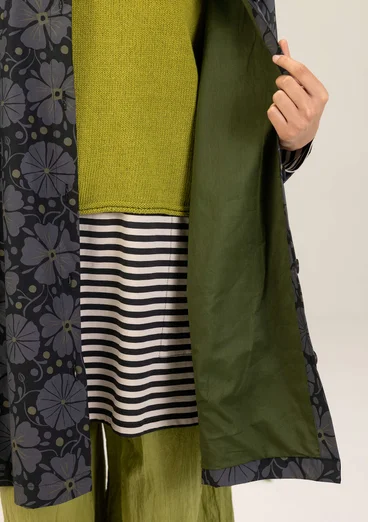 Randig trikåtunika i ekologisk bomull - svart