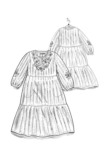 Vävd klänning "Glimra" i ekologisk bomull - aubergine