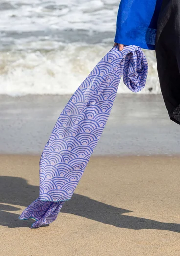 Sjal "Bow" i ekologisk bomull - kleinblå