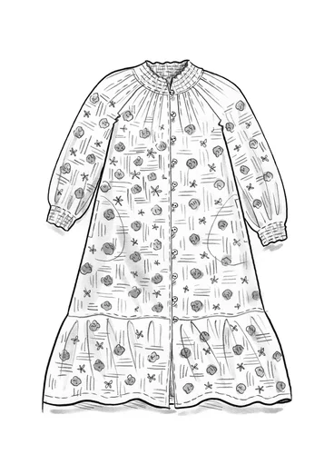 Vävd klänning "Gjusta" i ekologisk bomull - almgrön