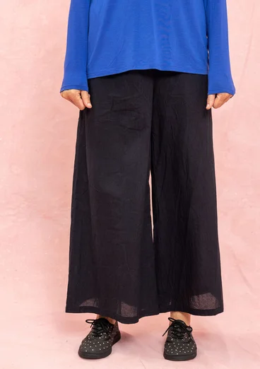 Vävd byxa i ekologisk bomull - svart